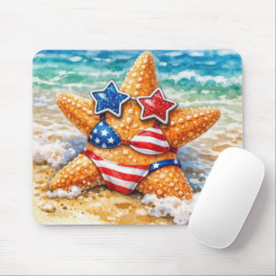Patriottische Zeester in Strandzand Muismat
