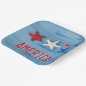 Patriottische zeester met Amerikaanse vlag Papieren Bordje (Gebogen)