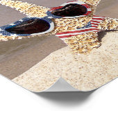 Patriottische zeester met Amerikaanse vlag Poster (Hoek)