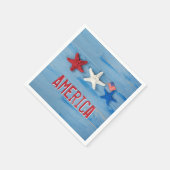 Patriottische zeester met Amerikaanse vlag Servet (Hoek)