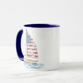 Patriottische Zeilboot Kust-Americana Koffiemok Mok (Voorkant links)