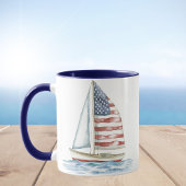 Patriottische Zeilboot Kust-Americana Koffiemok Mok