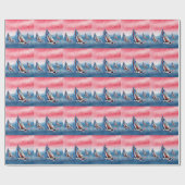 Patriottische zeilboten cadeaupapier (Vlak)