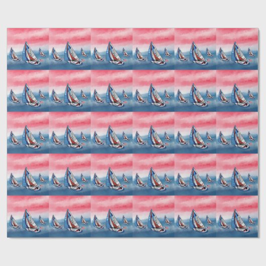 Patriottische zeilboten cadeaupapier (Vlak)