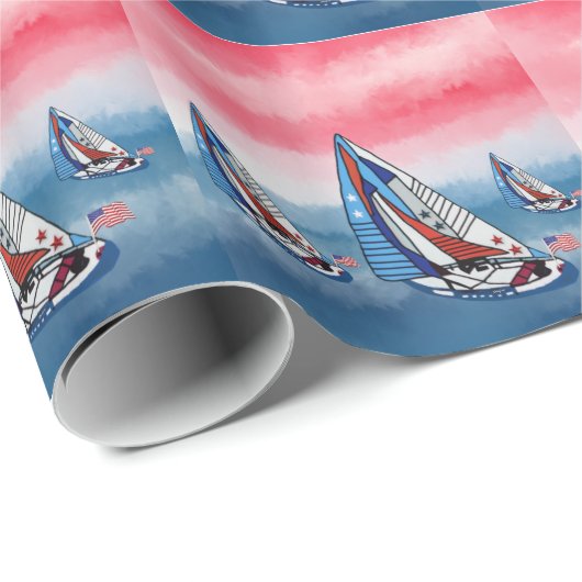 Patriottische zeilboten cadeaupapier (Rol Hoek)