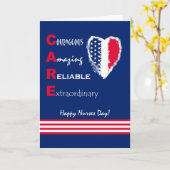 Patriottische zenuwdag met ZORG en hart Kaart (Gele Bloem)