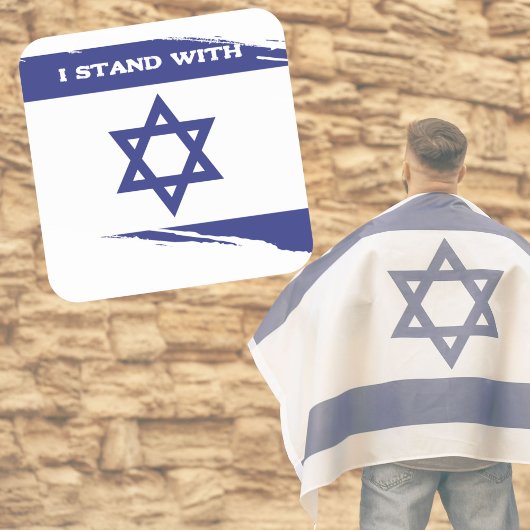 Patriottische Zionistische vlag Ik sta met Israel  Vierkante Sticker