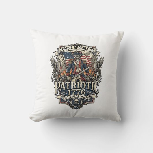 Patriottische Zombie Patriot Generaal Zombie Apoca Kussen (Voorkant)