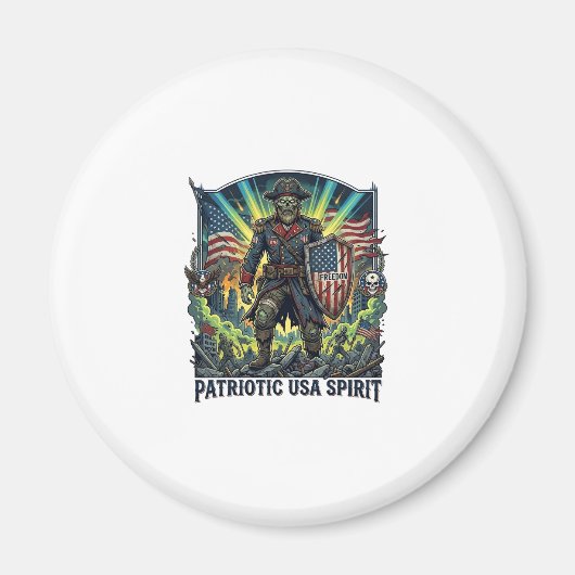 Patriottische Zombie Patriot Generaal Zombie Apoca Magneet (Voorkant)