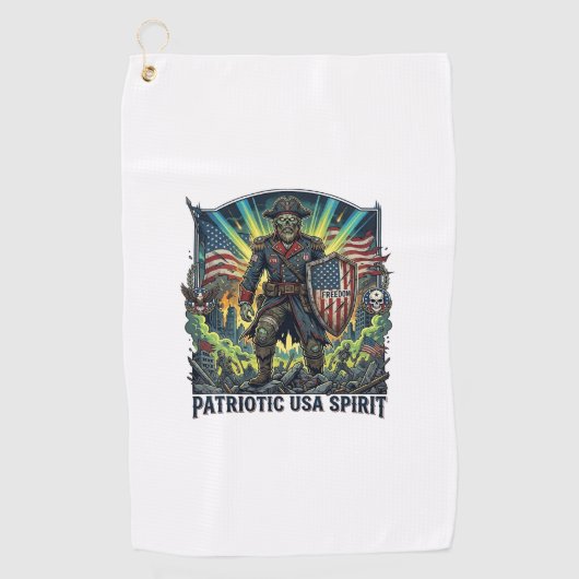 Patriottische Zombie Patriottische Generaal Zombie Golfhanddoek (Voorkant)