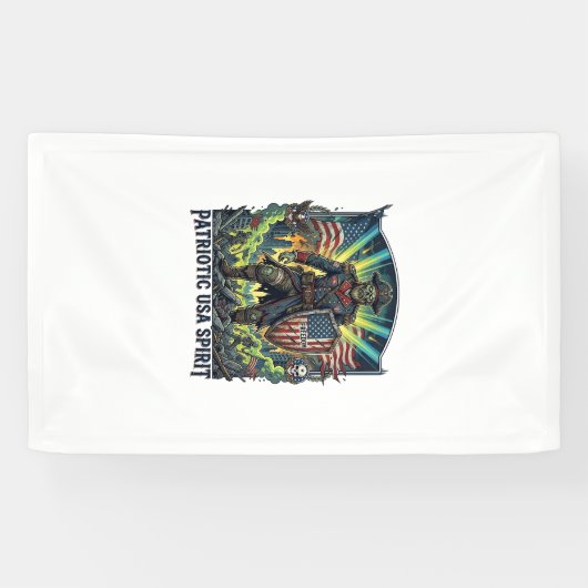 Patriottische Zombie Patriottische Generaal Zombie Spandoek (Horizontaal)