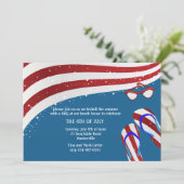 Patriottische Zomer Leuke Uitnodiging (Staand voorkant)