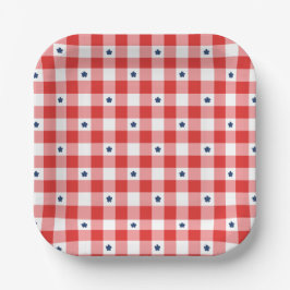 Patriottische zomerse picknick papieren bordje