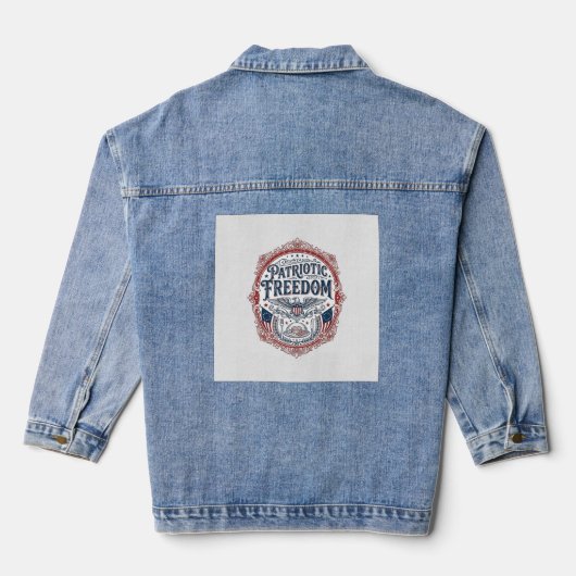 Patriottische zondag brunch vector grafische tee_1 denim jacket (Achterkant)