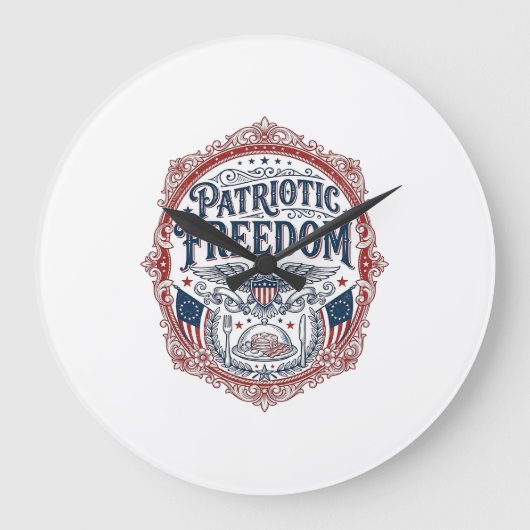 Patriottische zondag brunch vector grafische tee_1 grote klok (Voorkant)