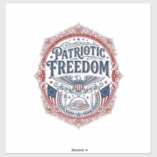 Patriottische zondag brunch vector grafische tee_1 sticker (Vel)