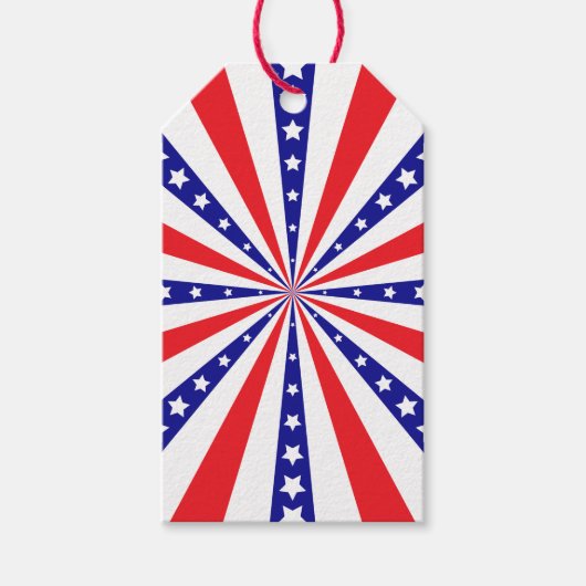 Patriottische Zonne Uitbarsting Cadeaulabel (Voorkant)