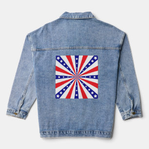 Patriottische Zonne Uitbarsting Denim Jacket