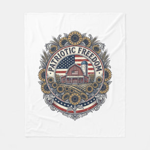 Patriottische zonnebloem boerderij vector grafisch fleece deken