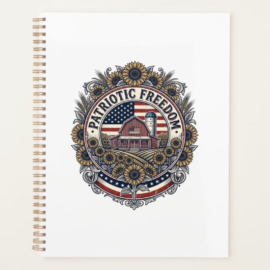 Patriottische zonnebloem boerderij vector grafisch planner (Voorkant)