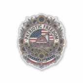 Patriottische zonnebloem boerderij vector grafisch sticker (Voorkant)
