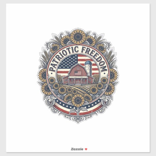 Patriottische zonnebloem boerderij vector grafisch sticker (Vel)