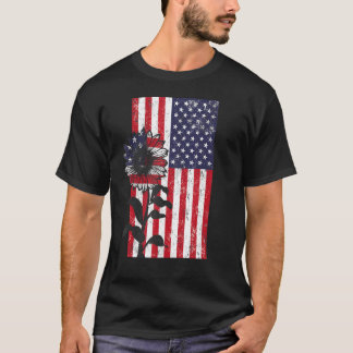 Patriottische Zonnebloem Grafische Onafhankelijkhe T-shirt
