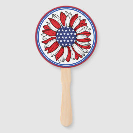 Patriottische zonnebloem handwaaier