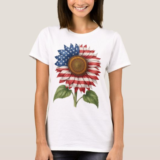 Patriottische Zonnebloem  T-shirt (Voorkant)