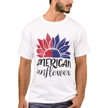 Patriottische zonnebloem T-shirt in kleuren van de