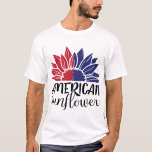 Patriottische zonnebloem T-shirt in kleuren van de