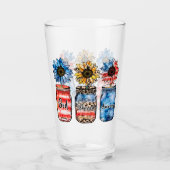 Patriottische zonnebloemen in potten | God zegende Glas (Voorkant)