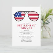 Patriottische Zonnebril Pensioen Diner Kaart (Staand voorkant)