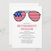 Patriottische Zonnebril Pensioen Diner Kaart (Voorkant / Achterkant)