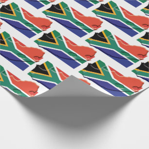 Patriottische Zuid-Afrika Vlag Kaart Cadeaupapier