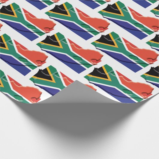 Patriottische Zuid-Afrika Vlag Kaart Cadeaupapier (Hoek)