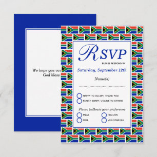 Patriottische ZUID-AFRIKAANSE VLAG RSVP Kaartje