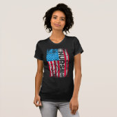 Patriottische zurse Amerikaanse vlag Stethoscoop v T-shirt (Voorkant volledig)
