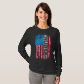 Patriottische zurse Amerikaanse vlag Stethoscoop v T-shirt (Voorkant volledig)