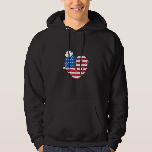 Patriottische zuster 4 juli Amerikaanse vlag is af Hoodie (Voorkant)