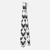 Patriottische zwart-wit Amerikaanse vlag Bald Eagl Stropdas (Voorkant)