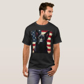 Patriottische Zwarte Duitse Herder Amerikaanse vla T-shirt (Voorkant volledig)