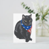Patriottische zwarte kat briefkaart (Staand voorkant)