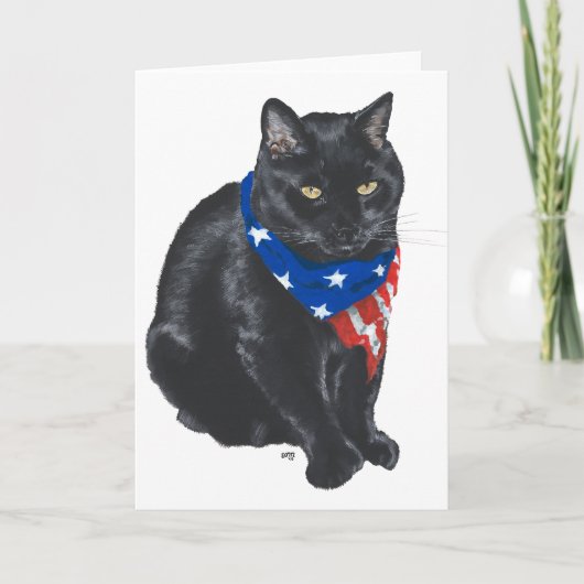 Patriottische Zwarte Kat Kaart (Voorkant)