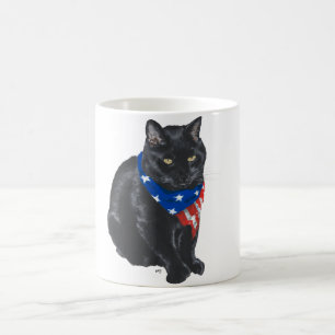 Patriottische zwarte kat koffiemok