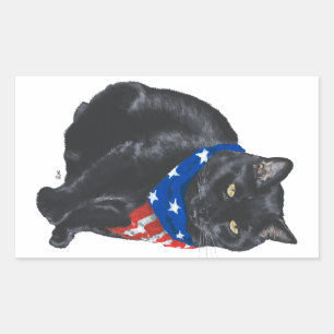 Patriottische zwarte kat Stickers