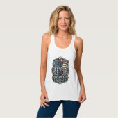 Patriottische Zwarte Kat Vector Grafische T-shirt (Volledige Voorkant)