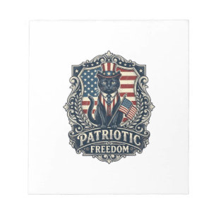 Patriottische Zwarte Kat Vector Grafische T-shirt  Notitieblok