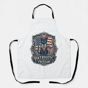 Patriottische Zwarte Kat Vector Grafische T-shirt  Schort