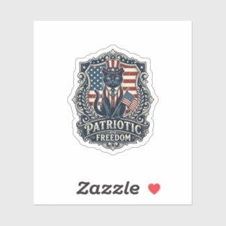 Patriottische Zwarte Kat Vector Grafische T-shirt  Sticker